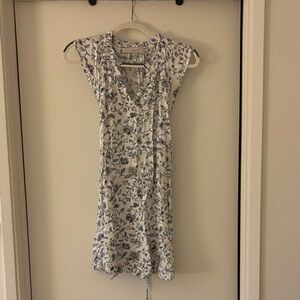 Anne Taylor Loft Floral Blue and White Women's Dress
